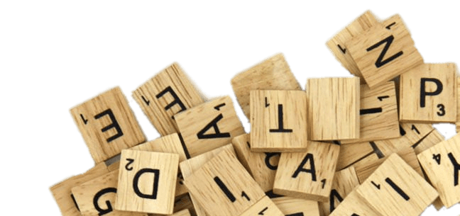 A scattering of scrabble tiles.